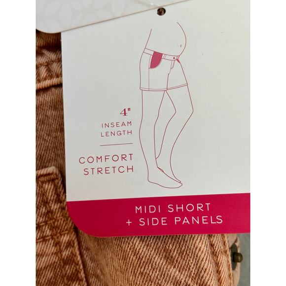 Isabel Maternity by Ingrid & Isabel Womens Denim Midi Shorts Side Panel Size 14 - Picture 3 of 4